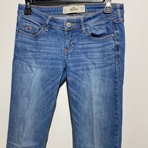Hollister Women's Blue Whiskering Faded Medium Wash Jeans Size  3S/W26 L31